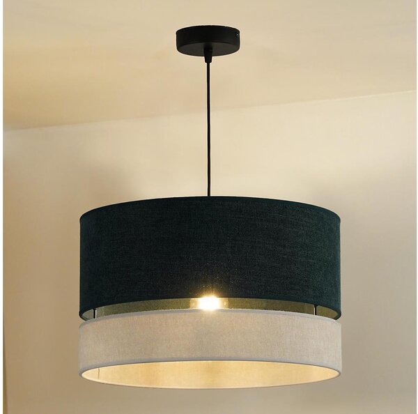 Duolla - Luster na lanku DOUBLE 1xE27/15W/230V pr. 40 cm zelená/šedá