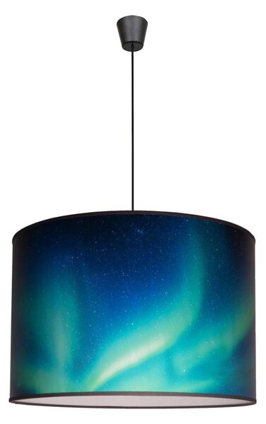 Duolla - Luster na lanku PRINT L 1xE27/40W/230V pr. 45 cm čierna/tyrkysová