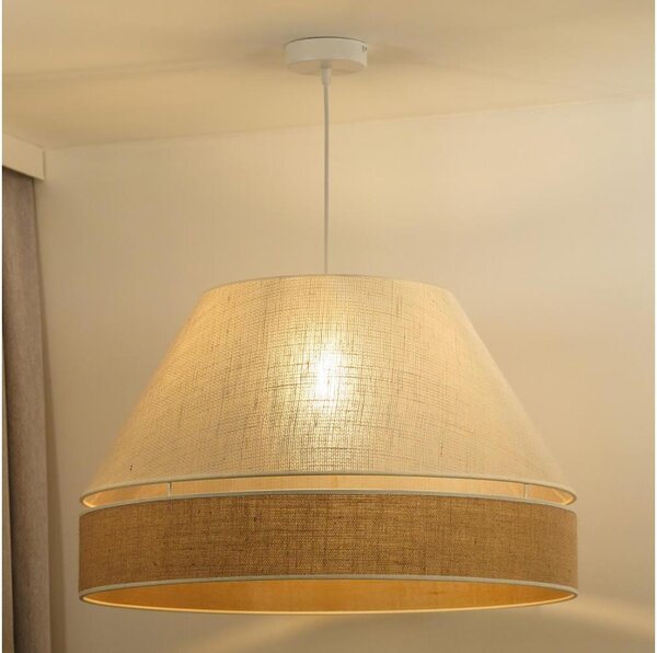 Duolla - Luster na lanku YUTE AVIGNON 1xE27/15W/230V pr. 60 cm šedá/hnedá