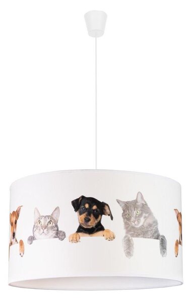 Duolla - Detský luster na lanku PRINT M 1xE27/40W/230V pr. 35 cm zvieratá