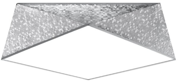 Stropné svietidlo Hexa, 1x sivé plastové tienidlo, (biely plast), (fi 45 cm)