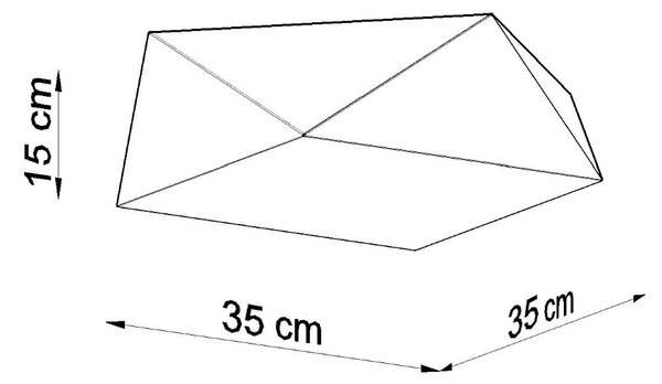 Stropné svietidlo Hexa, 1x sivé plastové tienidlo, (biely plast), (35 cm)