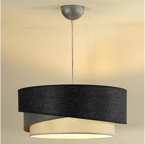 Duolla - Luster na lanku KOBO 1xE27/15W/230V pr. 45 cm antracit/šedá/biela