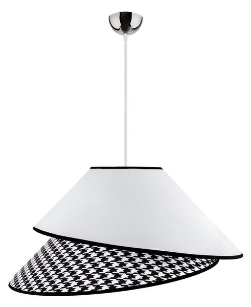 Duolla - Luster na lanku COCO 1xE27/40W/230V pr. 50 cm biela/čierna