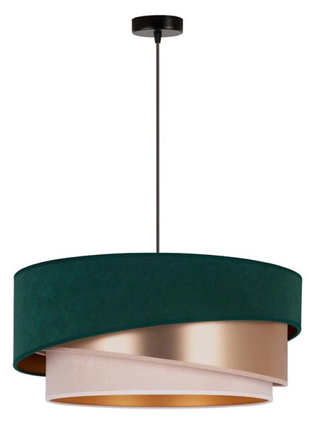 Duolla - Luster na lanku KOBO 1xE27/15W/230V pr. 45 cm zelená/rosegold/krémová