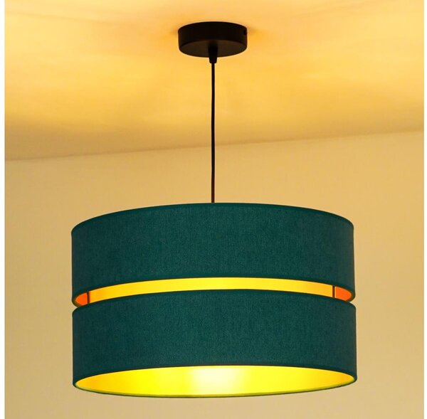 Duolla - Luster na lanku DUO 1xE27/15W/230V pr. 40 cm tyrkysová/zlatá