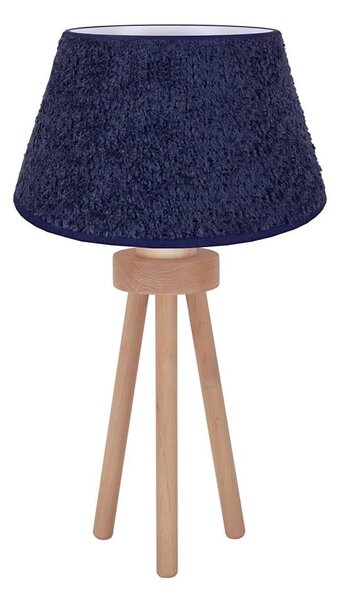 Duolla - Stolná lampa BOUCLE 1xE27/15W/230V pr. 28 cm modrá/drevo