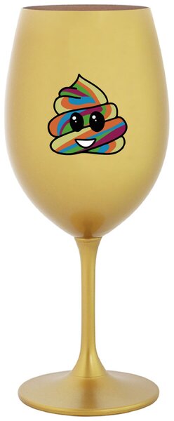 Zlatý pohár na víno 350 ml - DUHOVÉ VESELÉ EE