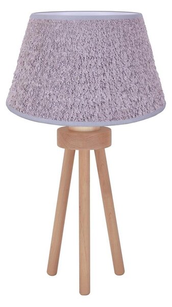 Duolla - Stolná lampa BOUCLE 1xE27/15W/230V pr. 28 cm šedá/drevo