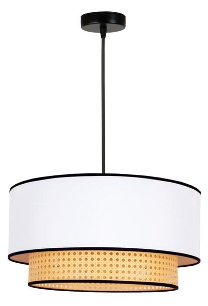 Duolla - Luster na lanku BOHO 1xE27/15W/230V pr. 45 cm biela/ratan