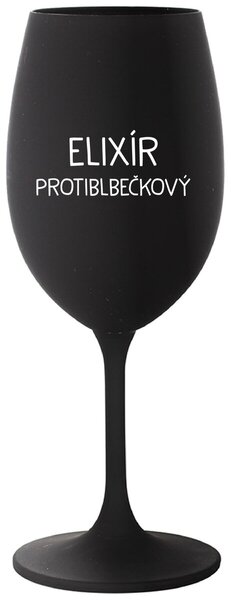 Čierny pohár na víno 350 ml - ELIXÍR PROTIBLBEČKOVÝ
