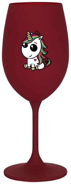 Bordovy pohár na víno 350 ml - DUHOVÝ JEDNOROŽEC