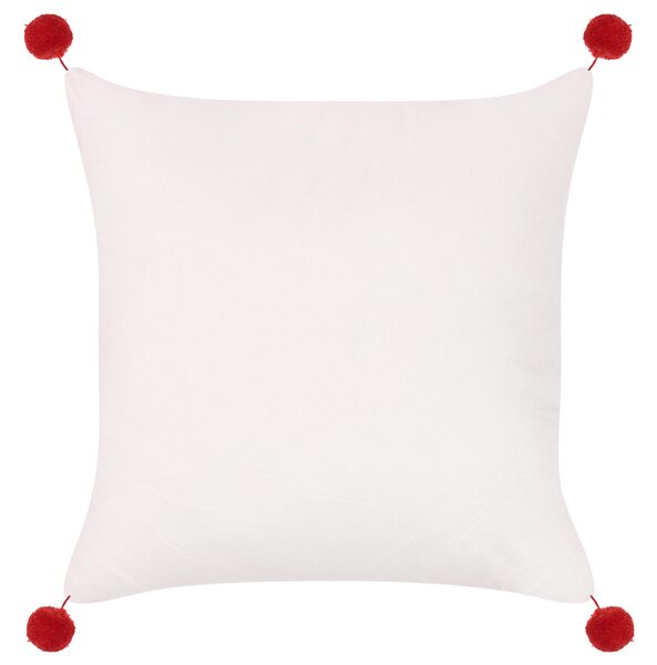 Sada 3 dekoratívnych vankúšov viacfarebná polyester 45 x 45 cm štvorcový tvar s vianočným motívom a brmbolcami snímateľné poťahy doplnky