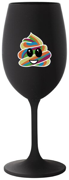 Čierny pohár na víno 350 ml - DUHOVÉ VESELÉ EE