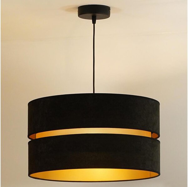 Duolla - Luster na lanku DUO 1xE27/15W/230V pr. 40 cm čierna/zlatá