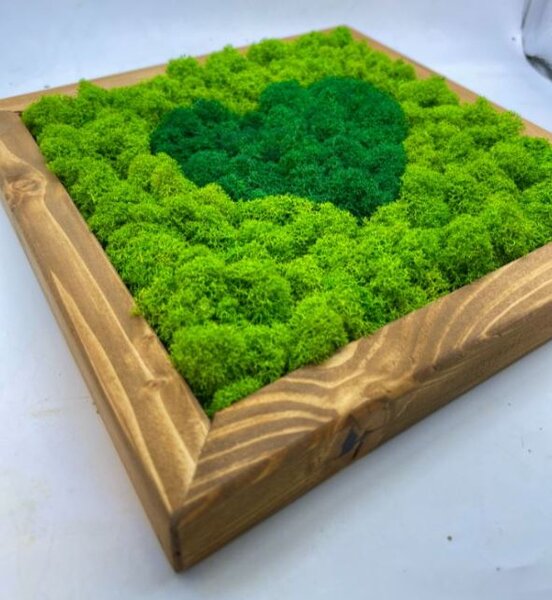 Machový obraz Srdce 25x25 cm (Dizajnové machové dekorácie)