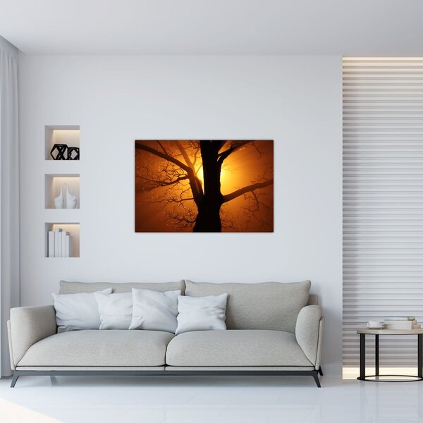 Obraz stromu pri západe slnka (90x60 cm)