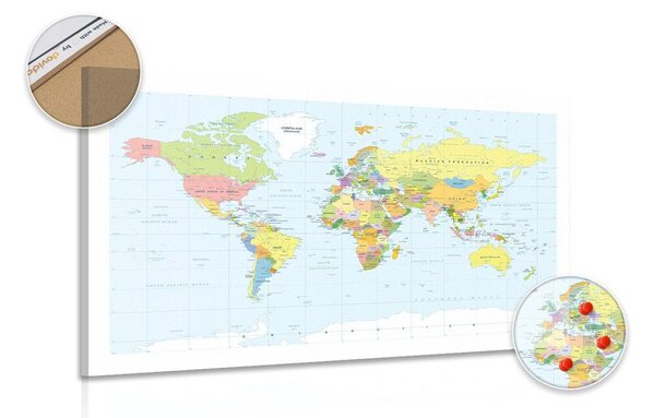 Obraz na korku klasická mapa s bielym okrajom