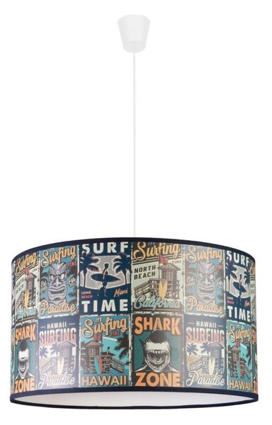 Duolla - Detský luster na lanku PRINT M 1xE27/40W/230V pr. 35 cm plagáty