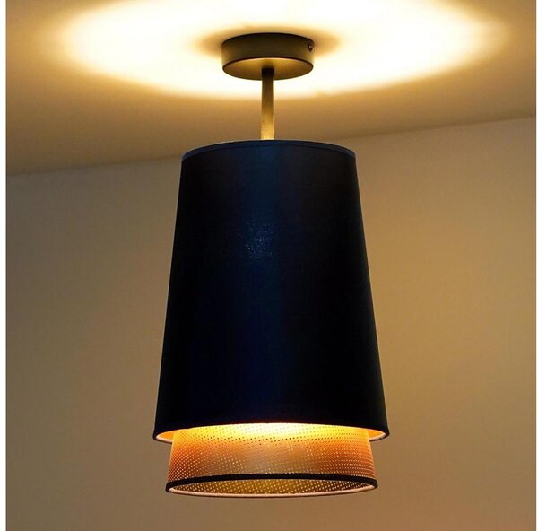 Duolla - Prisadený luster BELL SHINY 1xE27/15W/230V pr. 25 cm modrá/medená