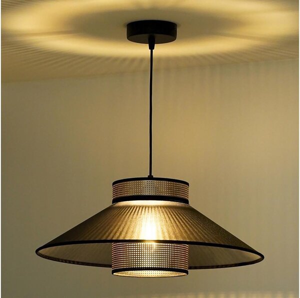 Duolla - Luster na lanku RIO SHINY 1xE27/15W/230V pr. 45 cm čierna/medená