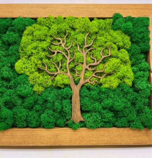 Machový obraz Strom 30x20 cm (Dizajnové machové dekorácie)