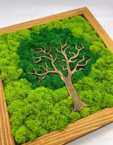 Machový obraz Strom 25x25 cm (Dizajnové machové dekorácie)