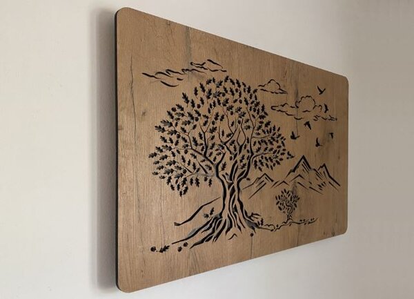 Podsvietený obraz na stenu Dva stromy (Obraz stromov 90x62 cm)