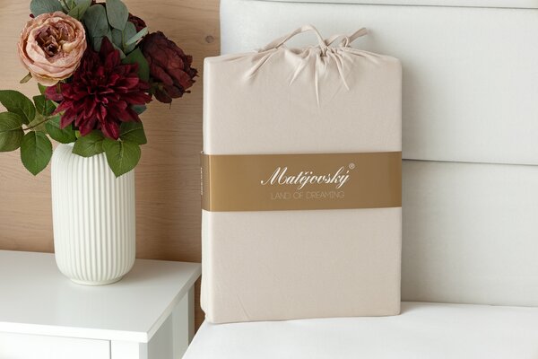 Prestieradlo Natur Jersey interlock 90-100 x 200-220/35