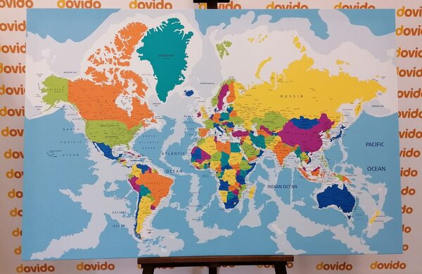 Obraz na korku farebná mapa sveta