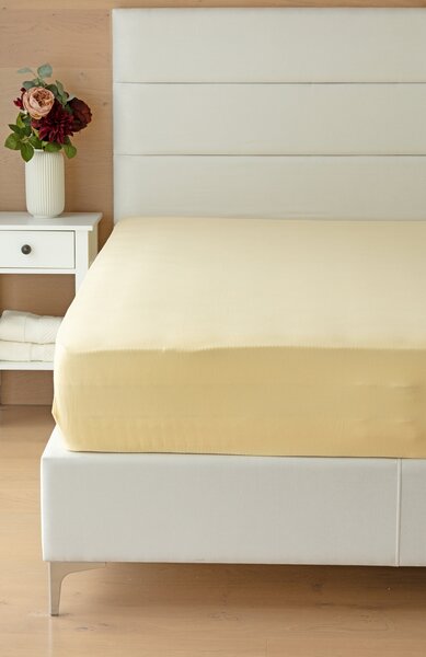 Prestieradlo Pískové Jersey interlock 90-100 x 200-220/35