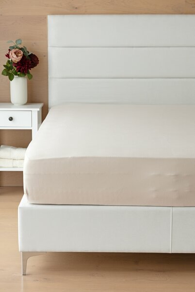 Prestieradlo Natur Jersey interlock 90-100 x 200-220/35