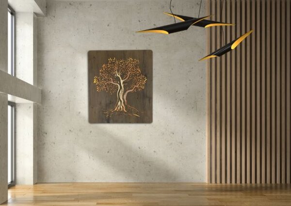 Svietiaci obraz strom Olivovník (Led obraz na stenu 70x80 cm)