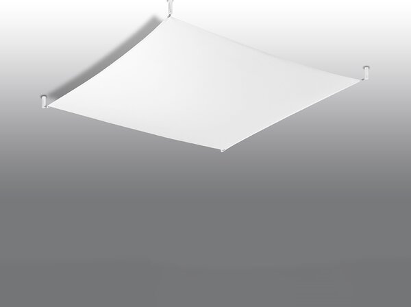 Stropné svietidlo Luna, 1x biele textilné tienidlo, (140 cm)