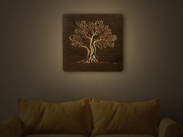 Led obraz na stenu strom Olivovník (Obraz z dreva na stenu 62x62 cm)