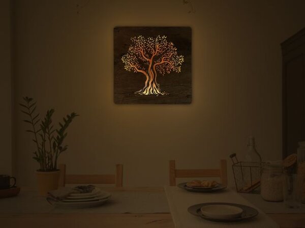 Obraz na stenu strom Olivovník (Led obraz na stenu 42x42 cm)