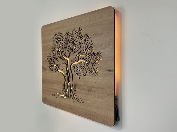 Led obraz na stenu strom Olivovník (Obraz z dreva na stenu 62x62 cm)