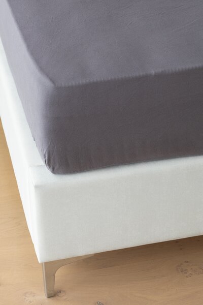 Prestieradlo Středně šedé Jersey interlock 90-100 x 200-220/35