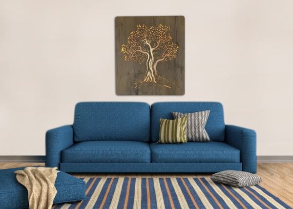 Svietiaci obraz strom Olivovník (Led obraz na stenu 70x80 cm)