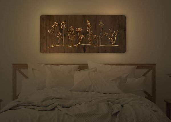 Podsvietený obraz Lúčne kvety (Obrazy do kuchyne kvety 90x42 cm)