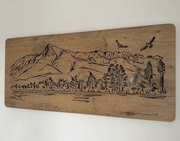 Led obraz hory a les (Obrazy na stenu príroda 110x50 cm)