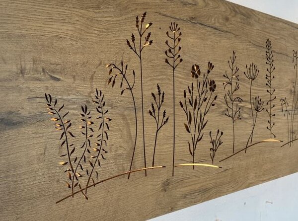 Led obraz Lúka (Obraz na stenu do kuchyne kvety 120x40 cm)