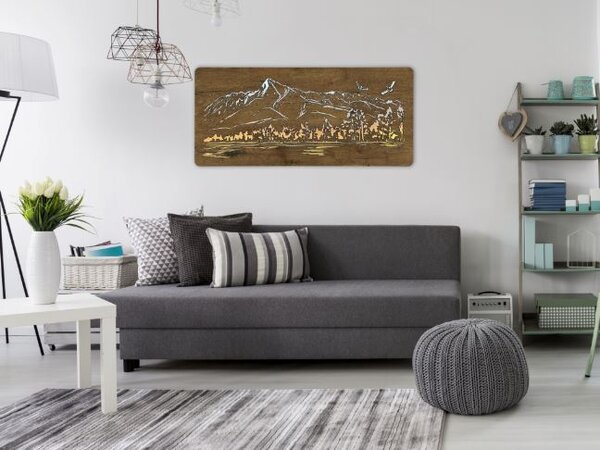 Led obraz hory a les (Obrazy na stenu príroda 110x50 cm)