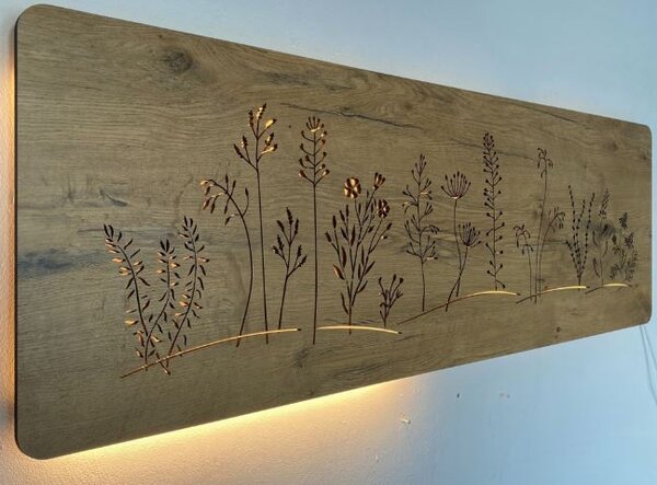 Led obraz Lúka (Obraz na stenu do kuchyne kvety 120x40 cm)