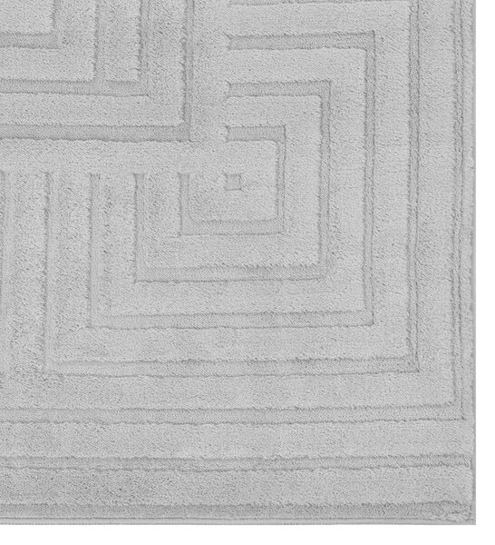 Koberec sivá žakárový 80 x 300 cm obdĺžnikový tvar s nízkym vlasom polyesterová spodná strana behúň moderný štýl obývacia izba