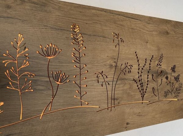 Led obraz Lúka (Obraz na stenu do kuchyne kvety 120x40 cm)