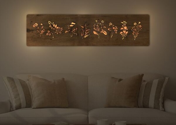 Svietiaci obraz Bylinky (Moderné obrazy do kuchyne 120x31 cm)