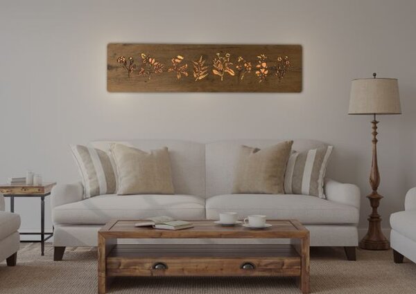Svietiaci obraz Bylinky (Moderné obrazy do kuchyne 120x31 cm)