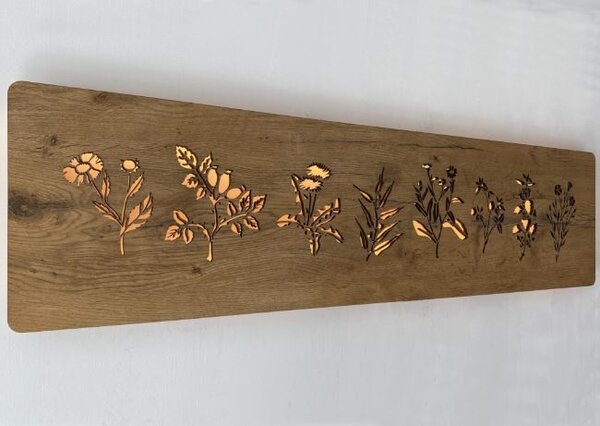Svietiaci obraz Bylinky (Moderné obrazy do kuchyne 120x31 cm)