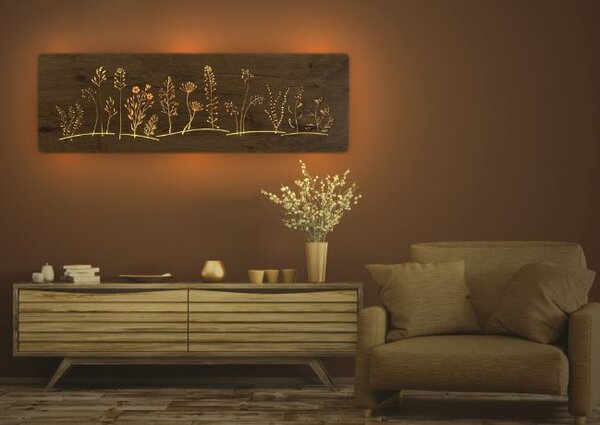 Led obraz Lúka (Obraz na stenu do kuchyne kvety 120x40 cm)